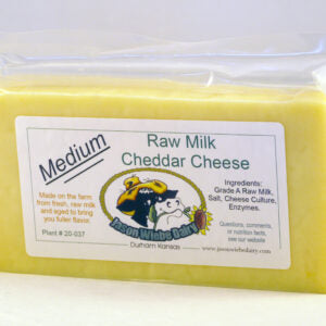 Cheese: Raw Milk White Cheddar (Medium) -- 16oz