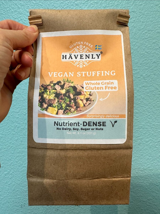 Hävenly Holiday Stuffing Mix vegan gluten free and delicious