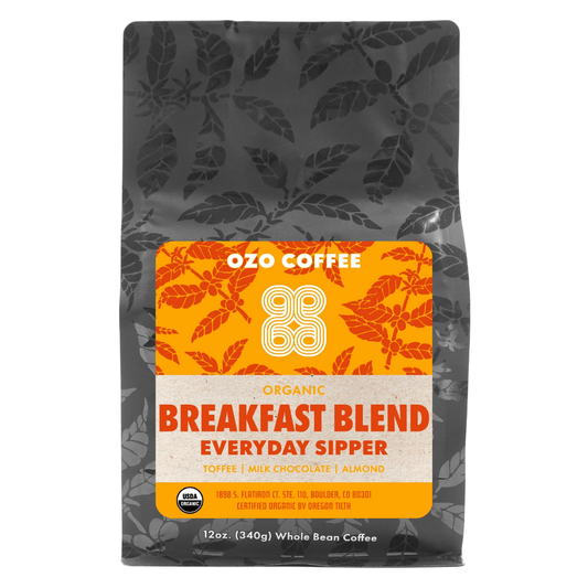 OZO Breakfast Blend -- organic fresh ground coffee - 12oz bag