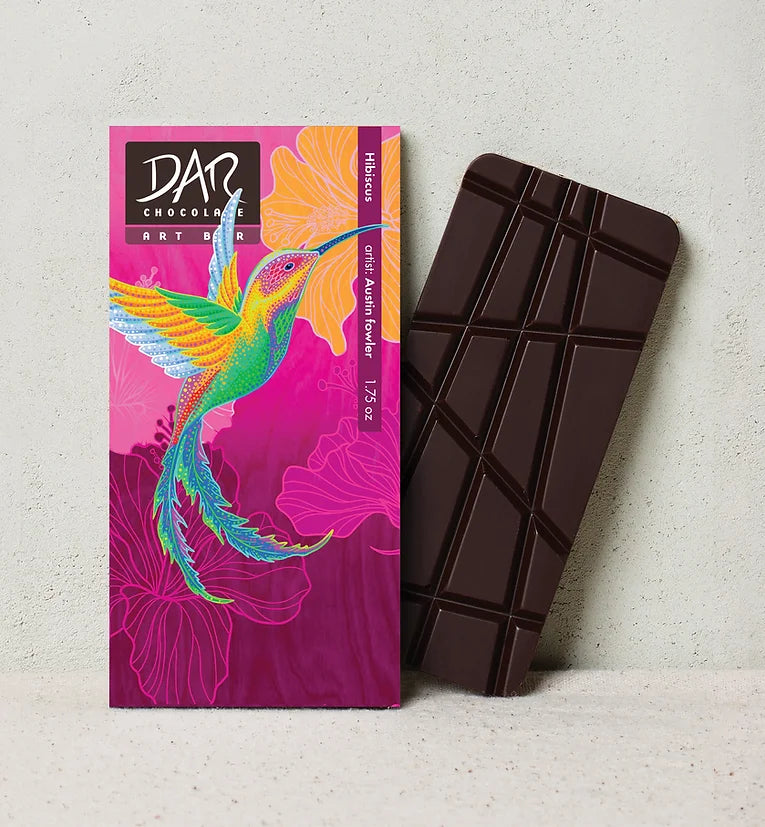 DAR Hibiscus Bar dark chocolate (72%) -- 1.75oz